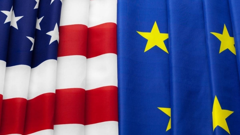 US and EU flags representing joint AI regulation shaping healthcare and pharma innovation